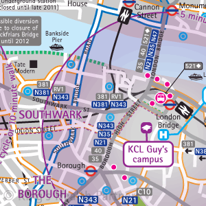 Travel to King's Health Partners, Denmark Hill Map