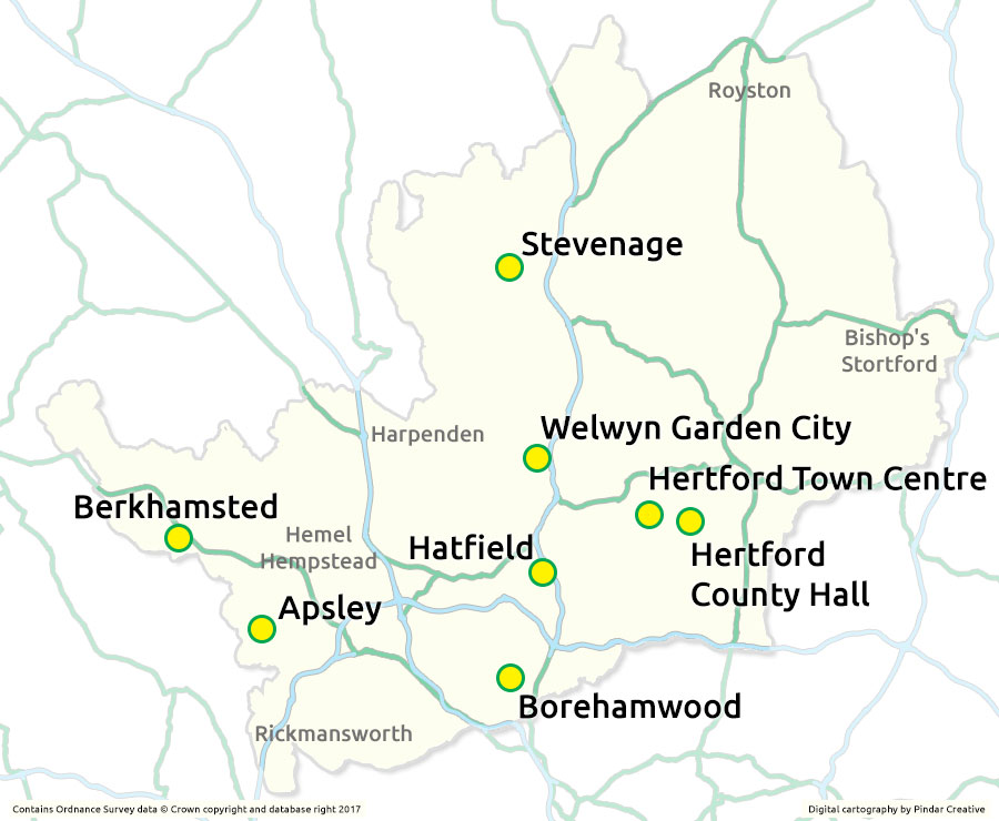 Hertfordshire TravelPlans's Travel Plan Map