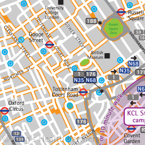 Travel to King's Health Partners, Guy's Map